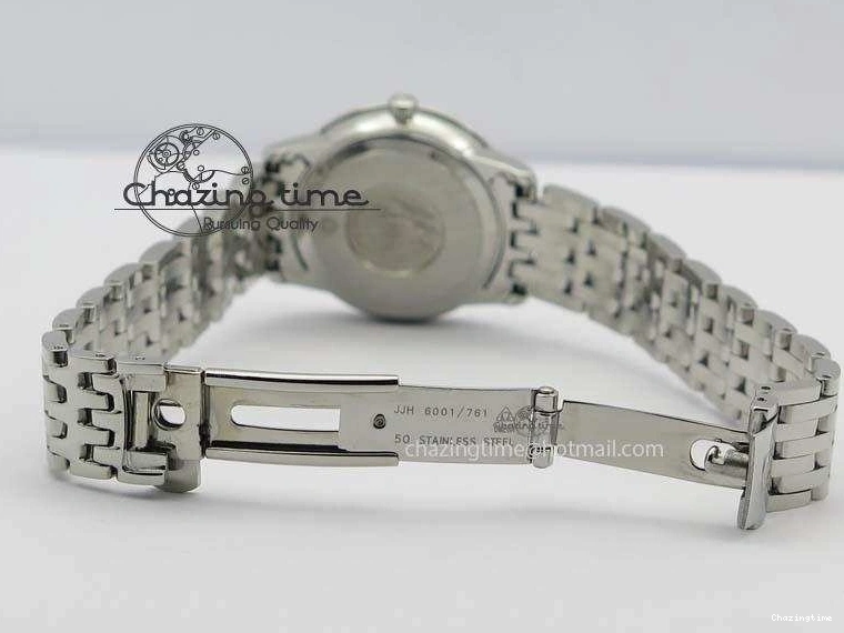 0505 Colorful De Ville 27mm Ladies MK 1:1 Best Edition White MOP Dial On SS Bracelet Ronda Quartz 8191